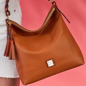 Dooney & Bourke Small Sloan Pebble Grain Leather Shoulder Bag Caramel BRAND NEW!